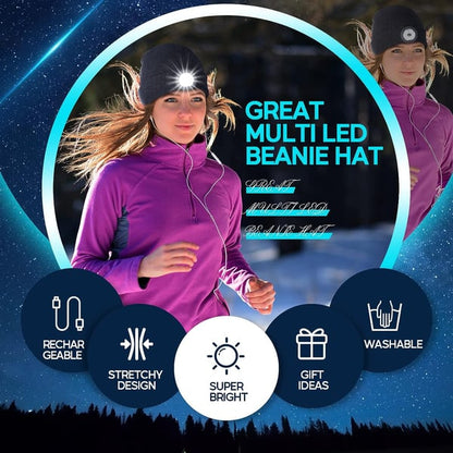 🎅CHRISTMAS GIFT 49% OFF-🎁LED Knitted Winter Beanie Hat