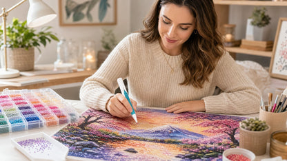 🔥Last Day 50% OFF 💎Automatic Diamond Painting Bead Dispenser Pen & Tray Set
