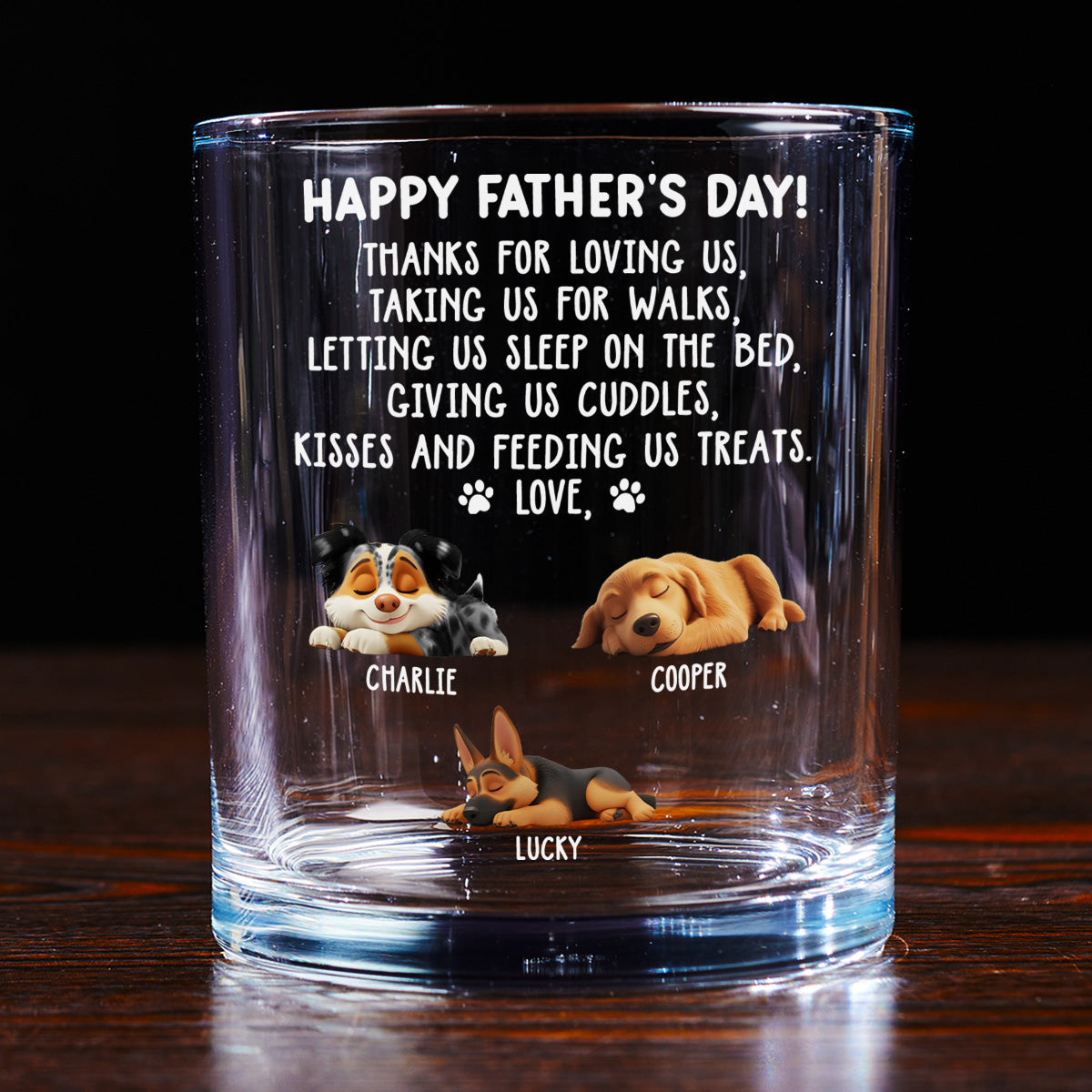 Thanks For Loving Me Dad - Personalized Whiskey Glass