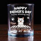 Putting Up With Funny Dad Ver Pet - Personalized Whiskey Glass