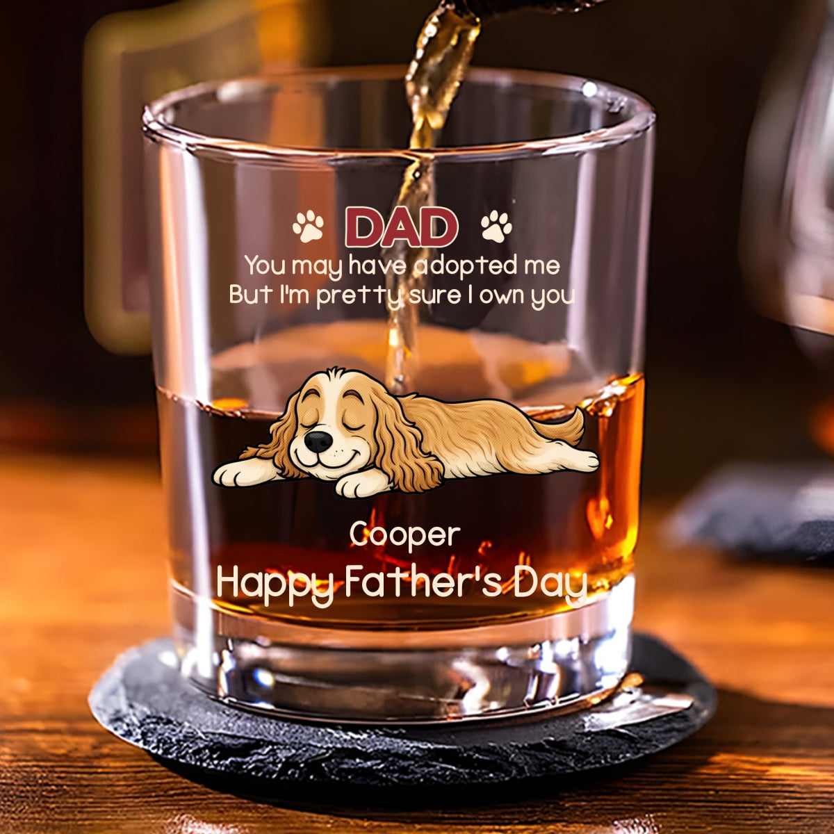 I Own You For Sure Retro Ver - Personalized Whiskey Glass