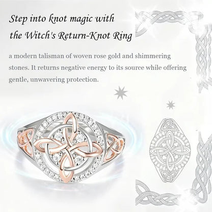 🔥Last Day 60% OFF - 🔮Handmade Witch’s Return-Knot Protection Ring✨