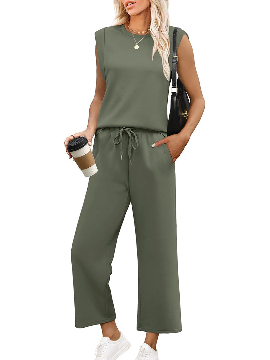 💕2026 Hot Sale  60% OFF🔥New Women's  Sleeveless Top & Wide-Leg Pants 2-Piece Set
