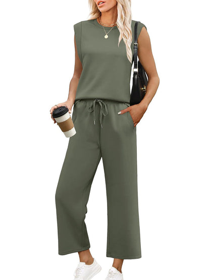 💕2026 Hot Sale  60% OFF🔥New Women's  Sleeveless Top & Wide-Leg Pants 2-Piece Set