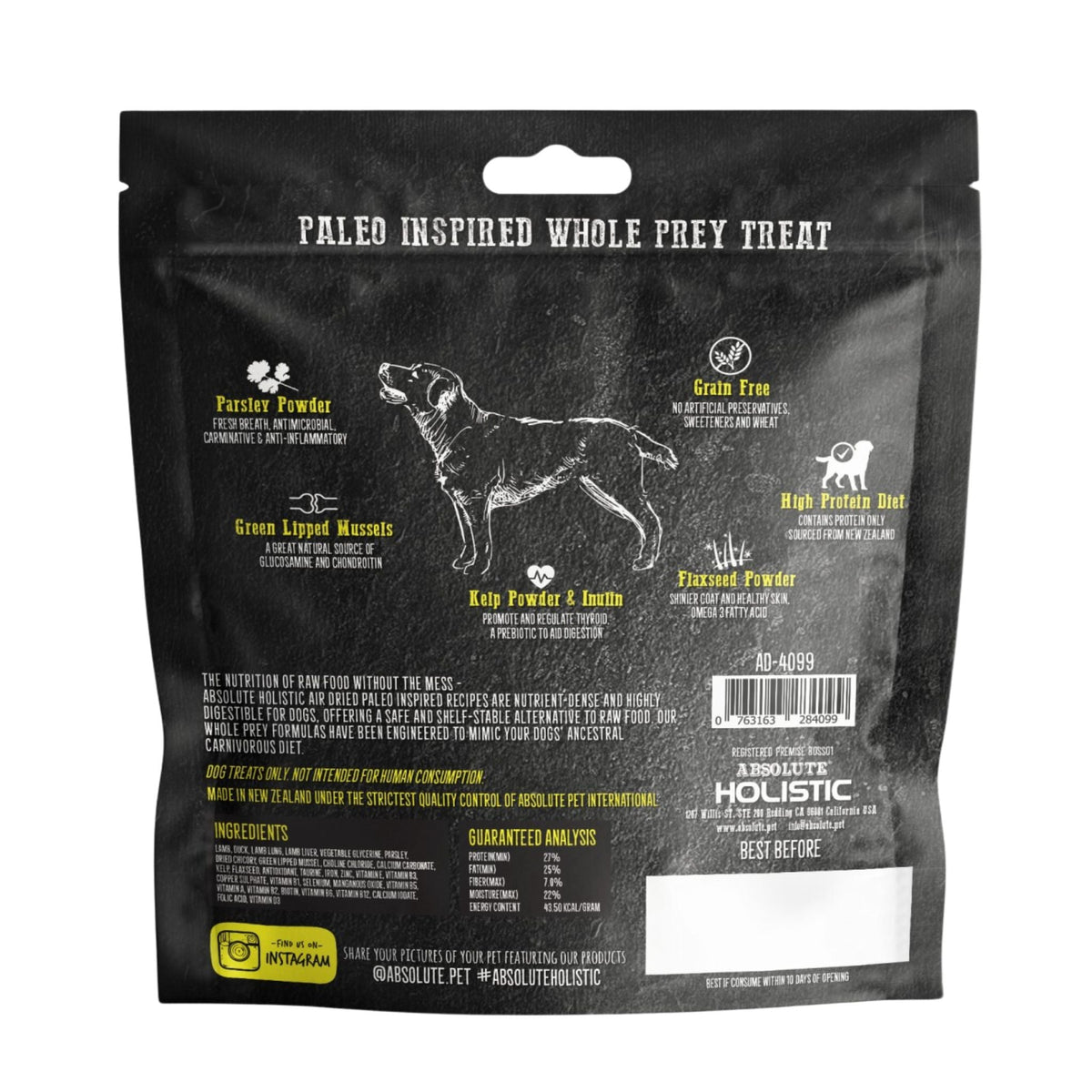 Absolute Holistic Air Dried Dog Treats Lamb Confit Lamb & Duck