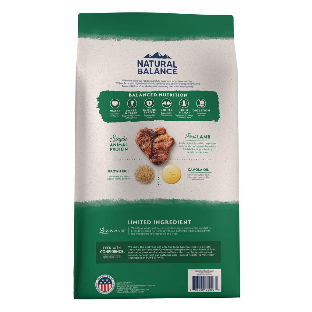 Natural Balance® Limited Ingredient Lamb & Brown Rice Recipe Dog Dry