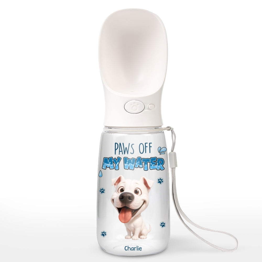 Paws Off My Water - Personalized Pet Water Bottle With Drinking Feeder
