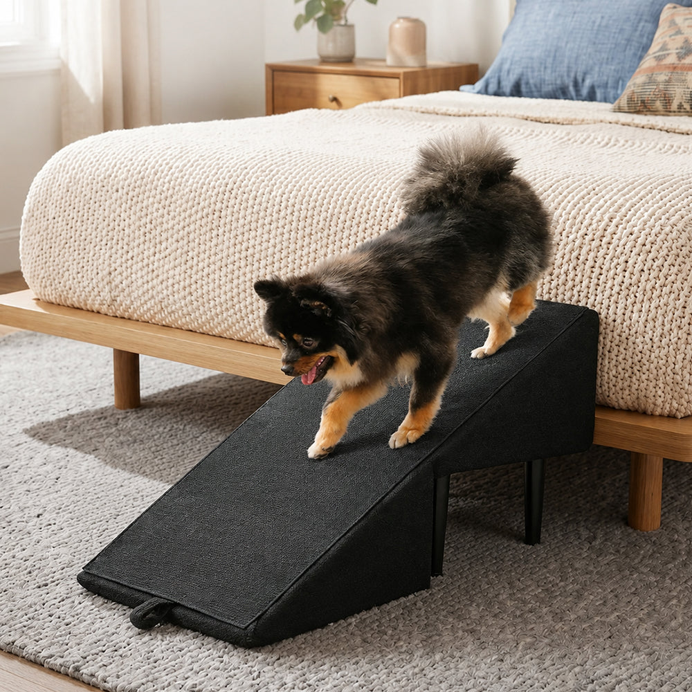 2-in-1 Convertible Wooden Home Step Stool Dog Ramp Stairs for Bed