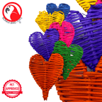 3348 Pk6 Small Colored Vine Hearts