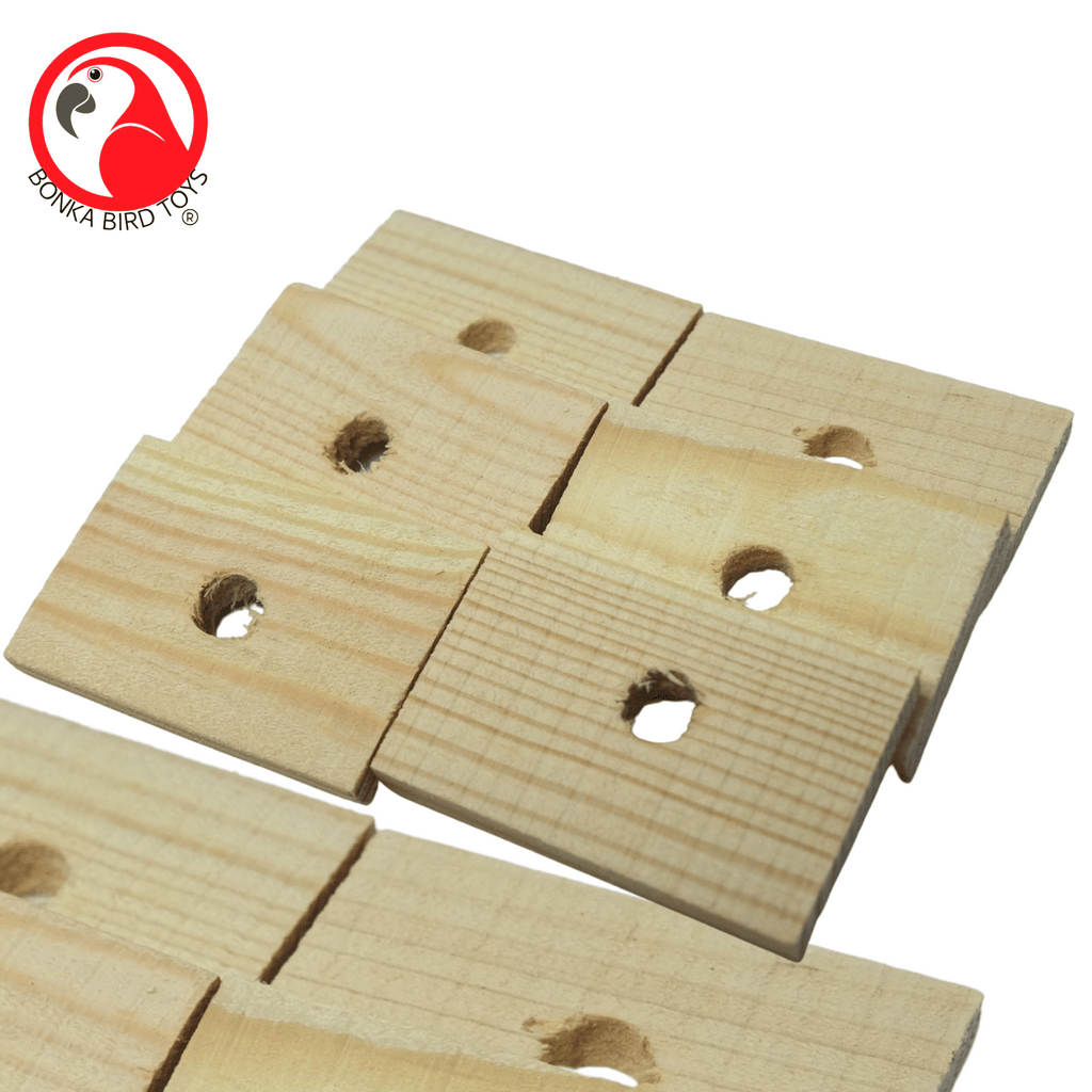 Pack6 2" Wooden Pine Block Slats