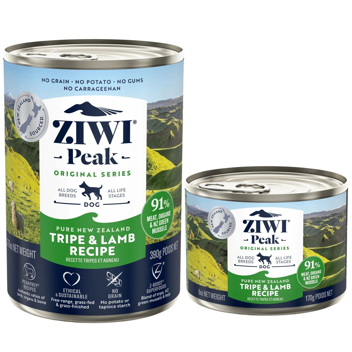 ZIWI Peak Dog Food Cans Tripe & Lamb