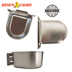 Kings Cages Stainless Steel "D" Cups 8-10-20 Ounce Treat-Seed-Water Feeders