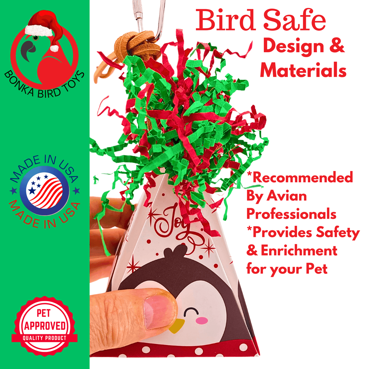 2745 Penguin Christmas Crinkle Cone