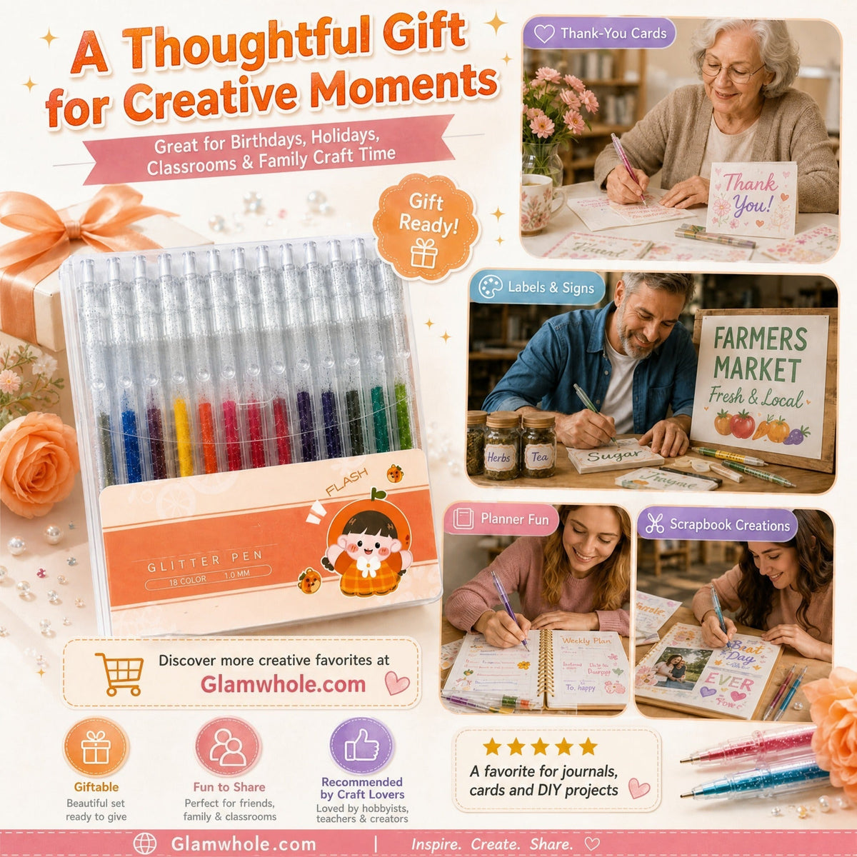 🔥LAST DAY-70% OFF!!✨50K+ SOLD!🌈Glitter Gel Pen Set