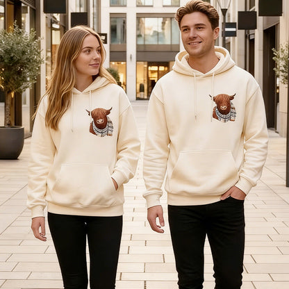 🎅CHRISTMAS SALE 50% OFF!!❤️‍🔥🐂Cute Highland Cow Cozy Fleece-Lined Hooded Sweatshirt