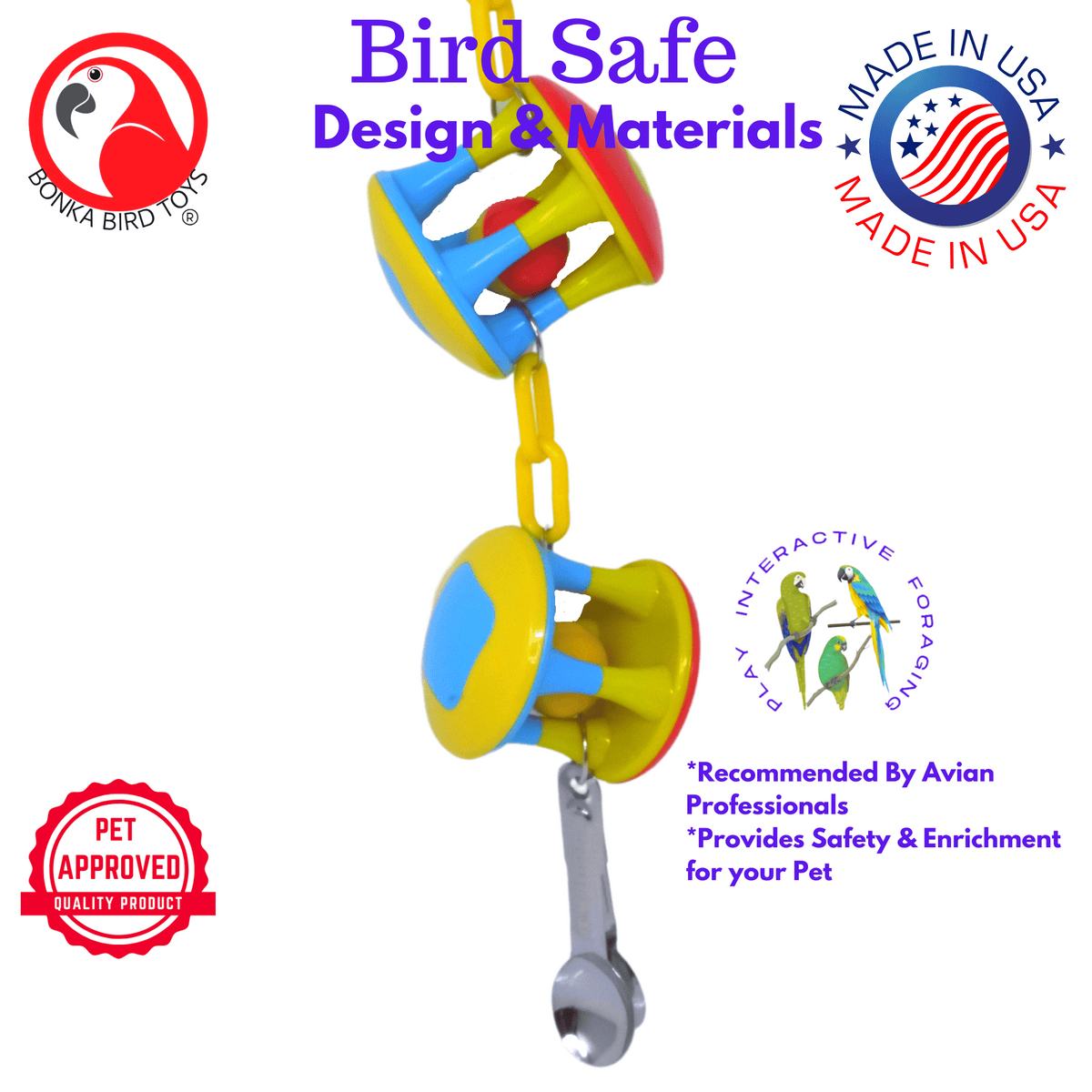 Spoon Cage Ball Medium Large Puzzle Rattle Toy