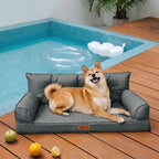 Luxe Faux Leather Foldable Orthopedic Large Dog Bed - CoreLounge