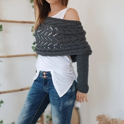 🔥Buy 2 Free Shipping✈️Women’s Knitted Cut-Out Shawl Poncho Wrap