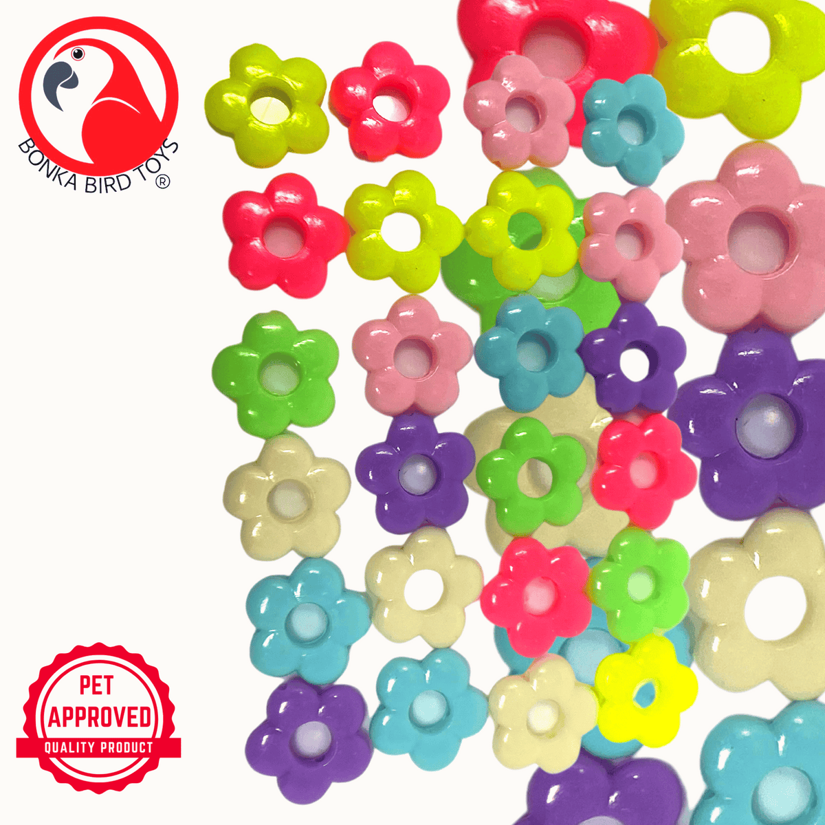 Pk24 Tiny Plastic Flower Beads