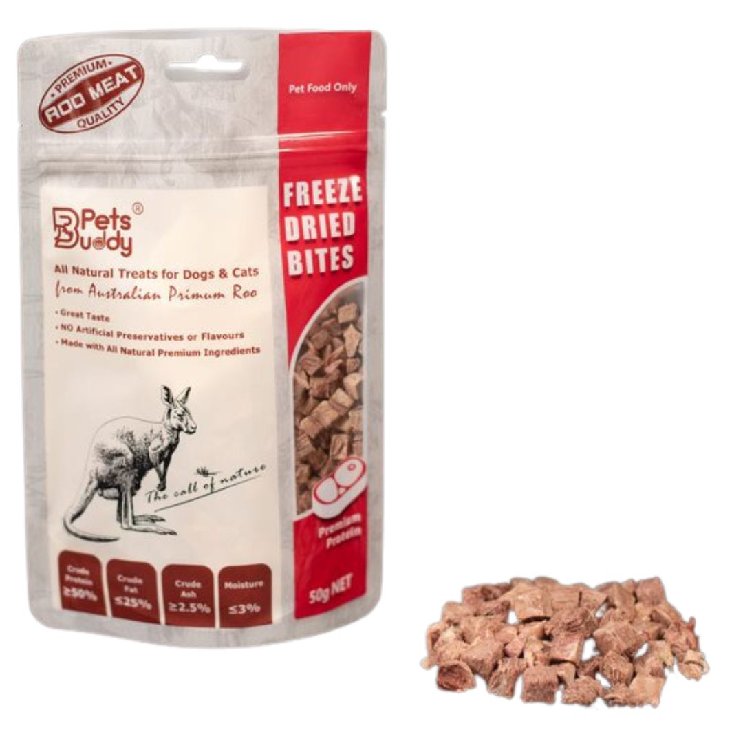 PetsBuddy Freeze Dried Pet Treats for Dogs & Cats Kangaroo Meat