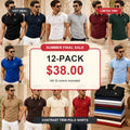 ⚡12 Pack for $38⚡- Men's Contrast Trim Monogram Short Sleeve Polo Shirt