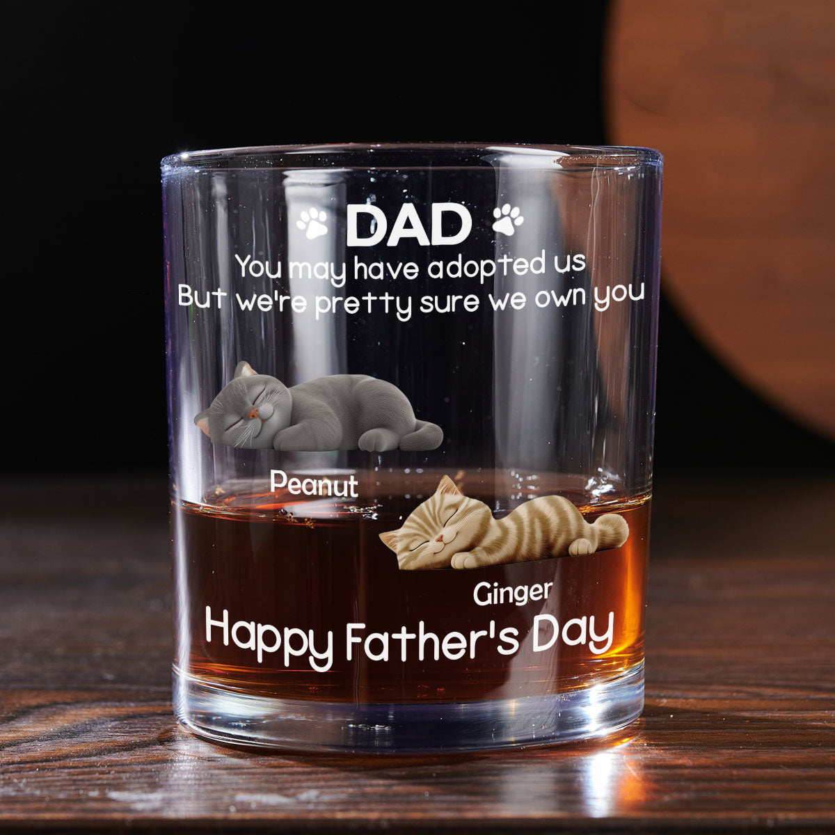 I Own You For Sure Cat Ver - Personalized Whiskey Glass