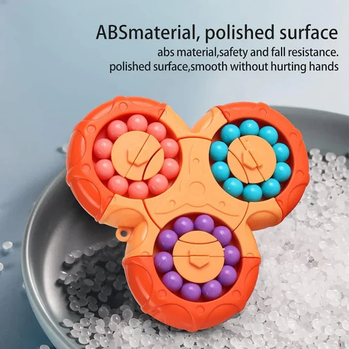 💥Extremely popular toy💥Fidget Spinner + Six-Sided Rotating Cube 2-in-1, Magic Bean Fun Educational Toy