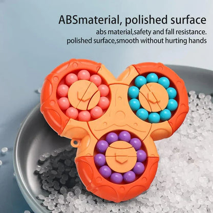 💥Extremely popular toy💥Fidget Spinner + Six-Sided Rotating Cube 2-in-1, Magic Bean Fun Educational Toy