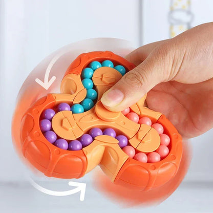 💥Extremely popular toy💥Fidget Spinner + Six-Sided Rotating Cube 2-in-1, Magic Bean Fun Educational Toy