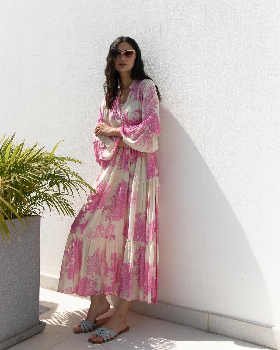 🔥BUY 2 GET 10% OFF💃Women Summer V-neck Forest Pattern Maxi Dress👗