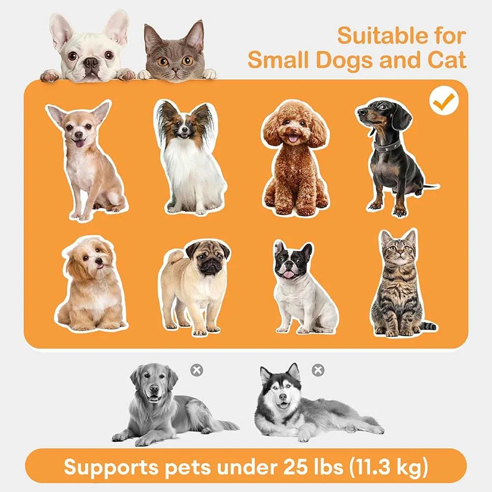 Elevated Pet Sofa Bed with Stairs Ramp for Bed Bedside Lounge or Dog Window Perch