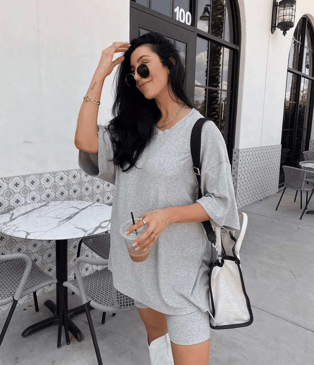 🎁Hot Sale⏳Oversized Tee & Biker Outfit Lounge Short Set