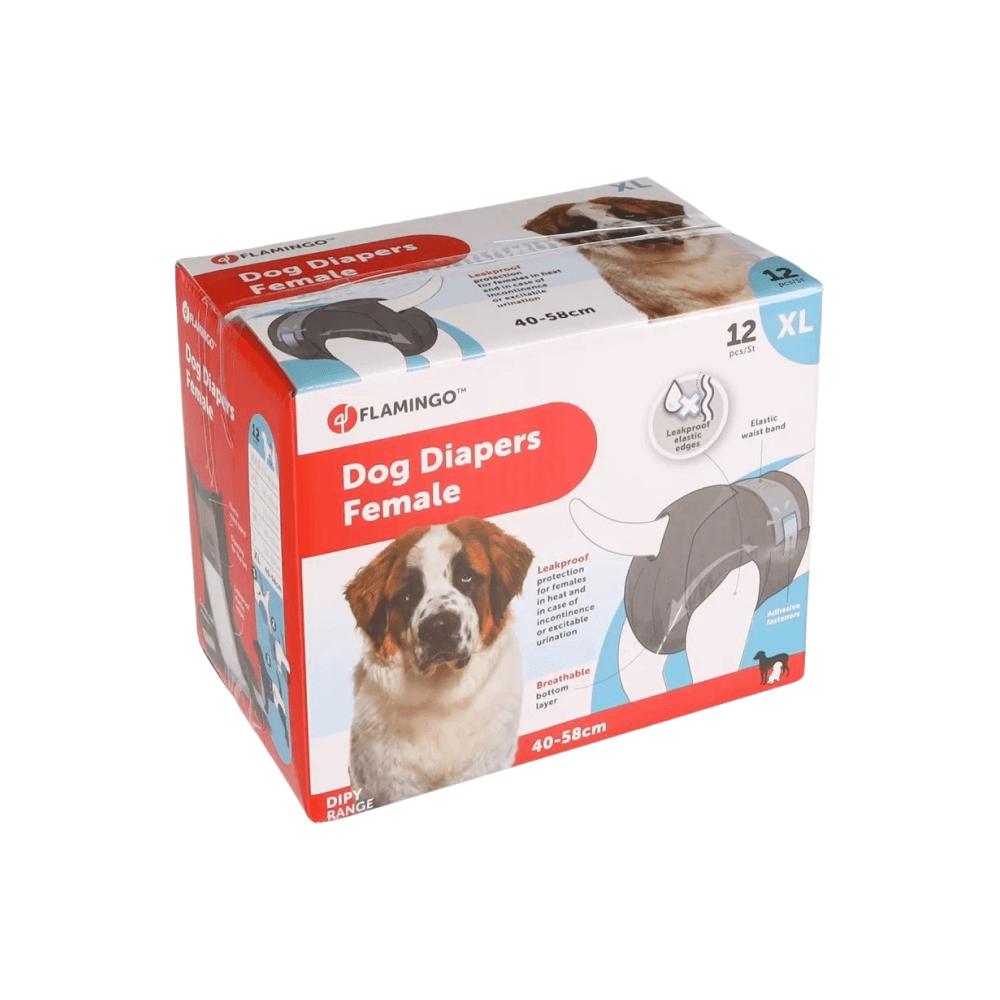 Flamingo Diapers Dipy For Female Dogs 12Pcs
