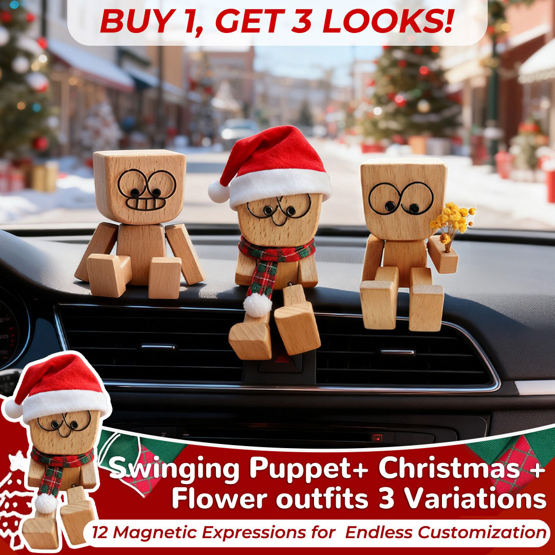 🎅🏻Christmas Sale 60% OFF🔥Charming Little Swaying Wooden Figure & 12PCS Magnetic Expressions