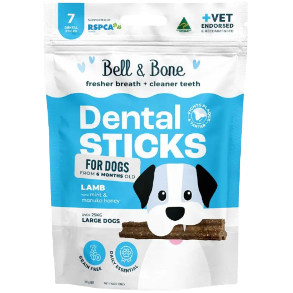 Bell and Bone Dental Sticks for Adult Dogs - Lamb, Mint & Manuka Honey