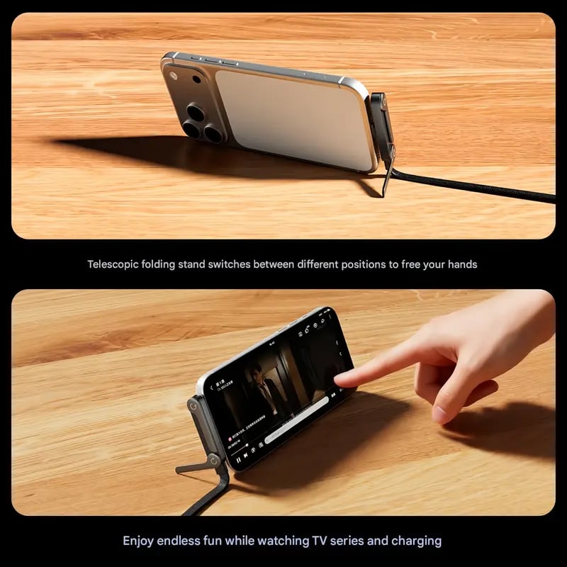 🎁Year-End Sale 70% OFF🏆⚡2-in-1 Fast Charging Cable with Adjustable Phone Stand
