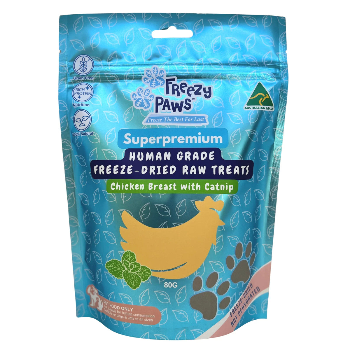Freezy Paws Freeze Dried Chicken Breast with Catnip Pet Treats for Cats & Dogs