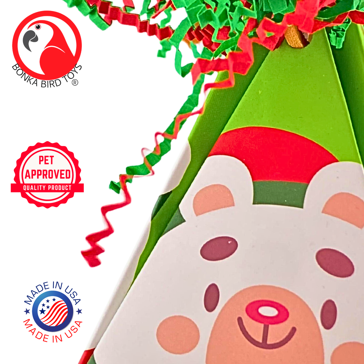 2904 Polar Bear Christmas Crinkle Cone