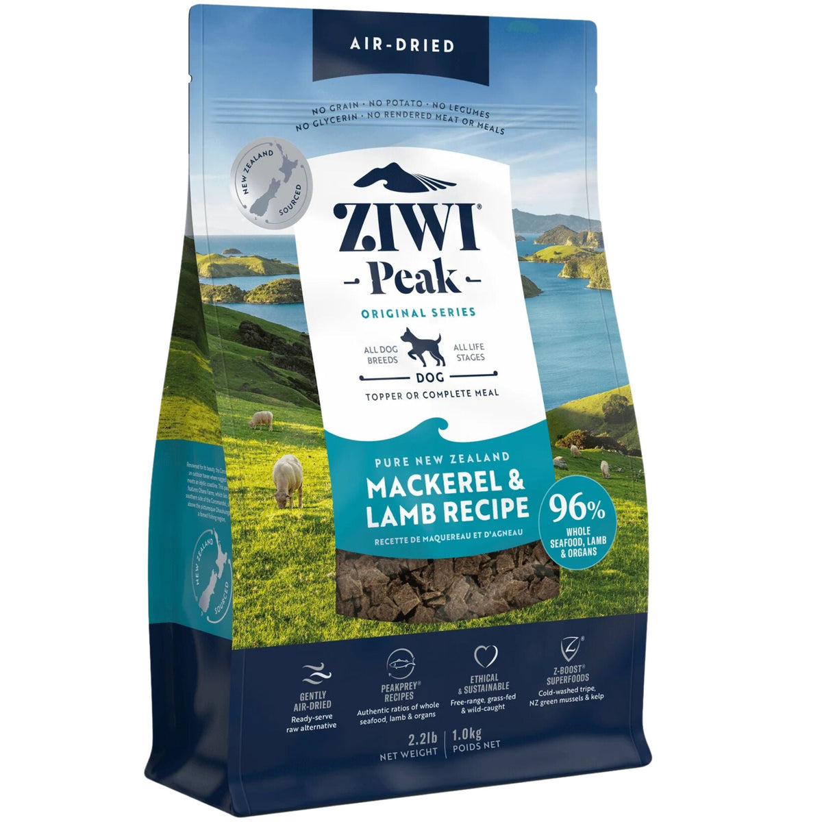 ZIWI Peak Dog Food Air Dried Mackerel and Lamb