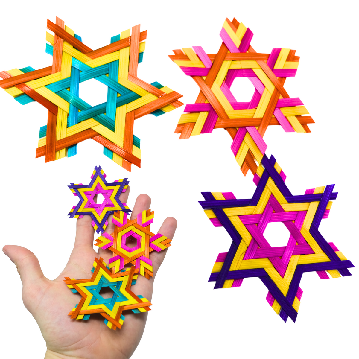 Natural and Colored PK 3 Six Point Star