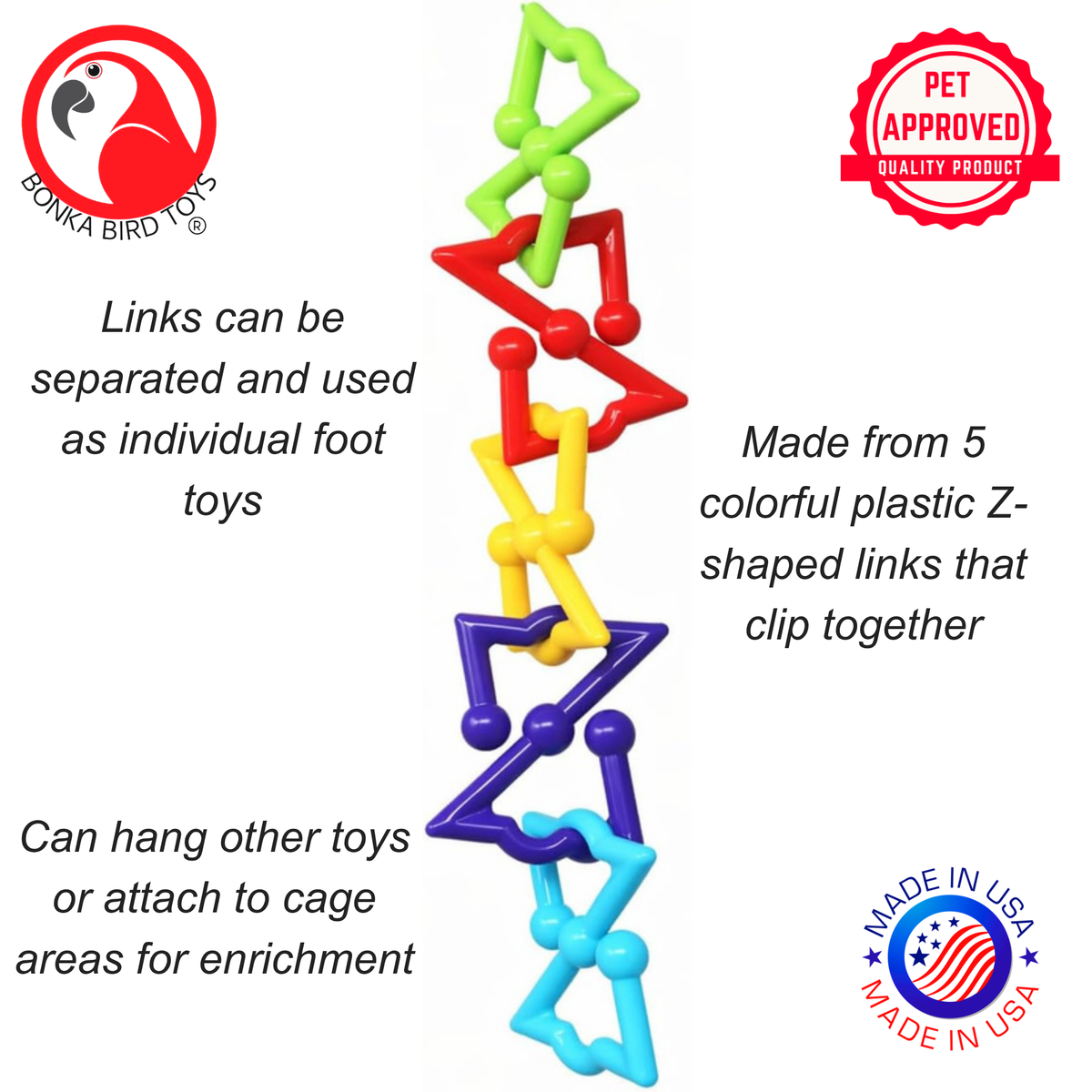 3638 Small Z Link Multiple Use Bird Toy