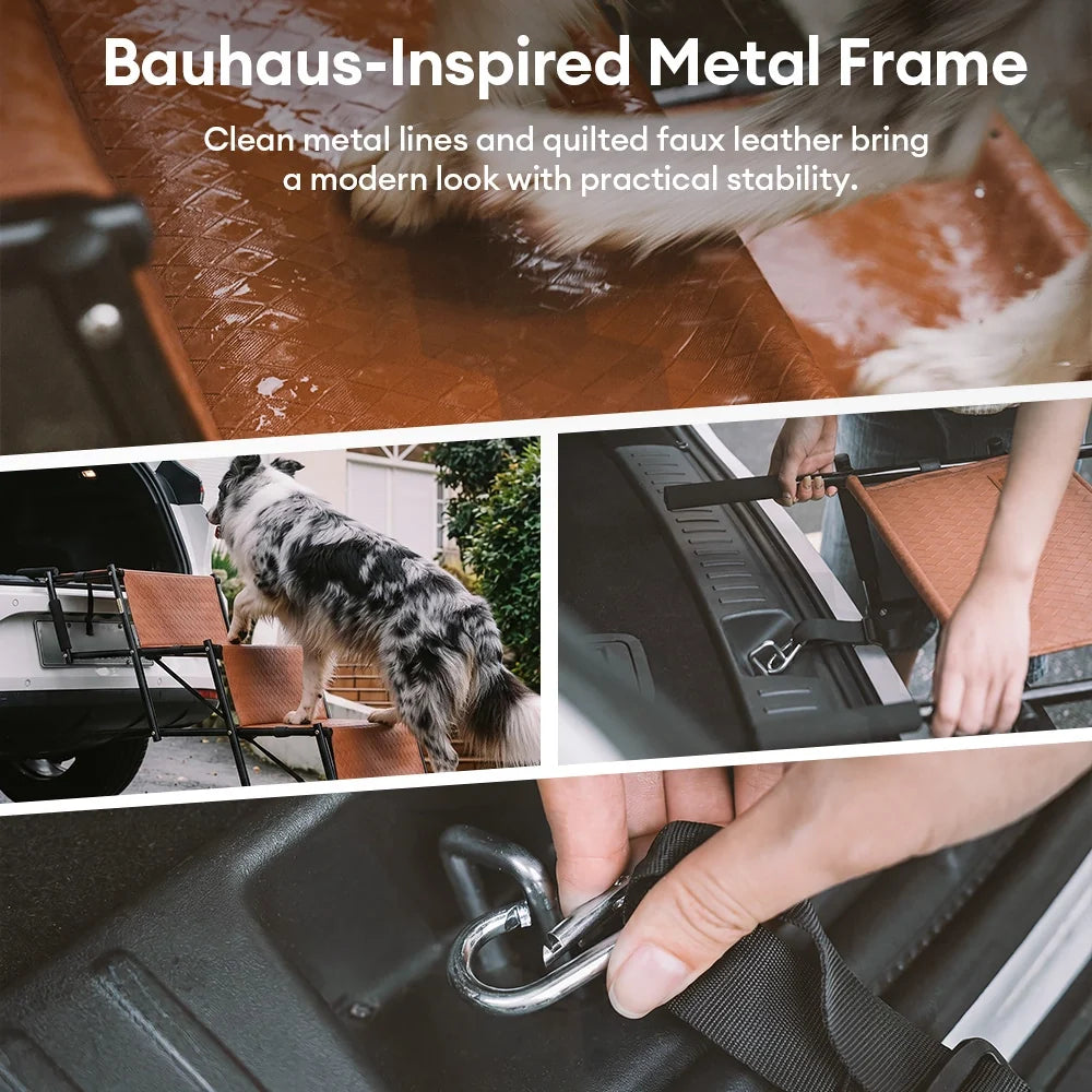 Foldable Dog Stairs for Car with Wide Non-Slip Steps - LuxeNest