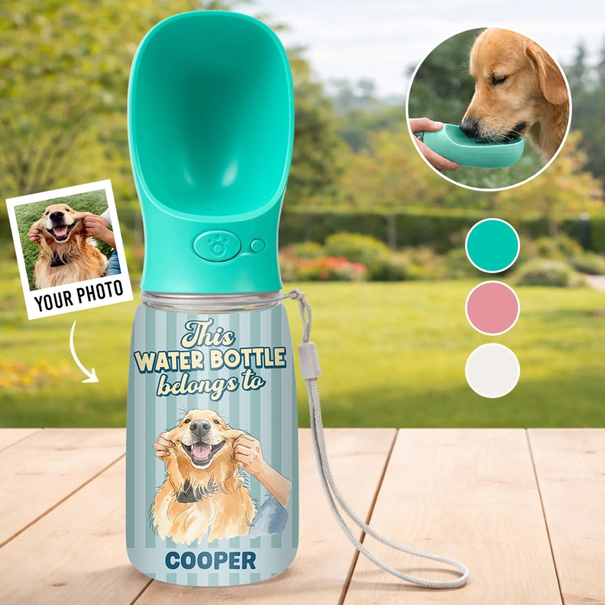 Bottle Belongs To Us - Personalized Pet Water Bottle With Drinking Feeder