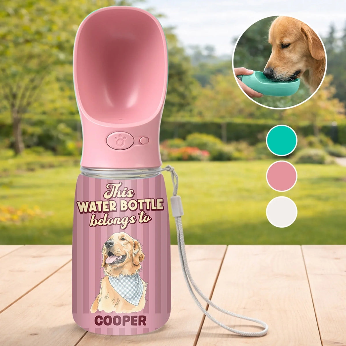 Bottle Belongs To Us - Personalized Pet Water Bottle With Drinking Feeder