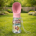 This Water Bottle Belongs To - Personalized Pet Water Bottle With Drinking Feeder