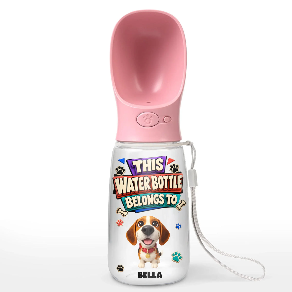 This Water Bottle Belongs To - Personalized Pet Water Bottle With Drinking Feeder