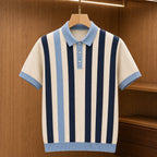 🔥CLEARANCE SALE🔥 Retro Stripe Knit Polo Shirt