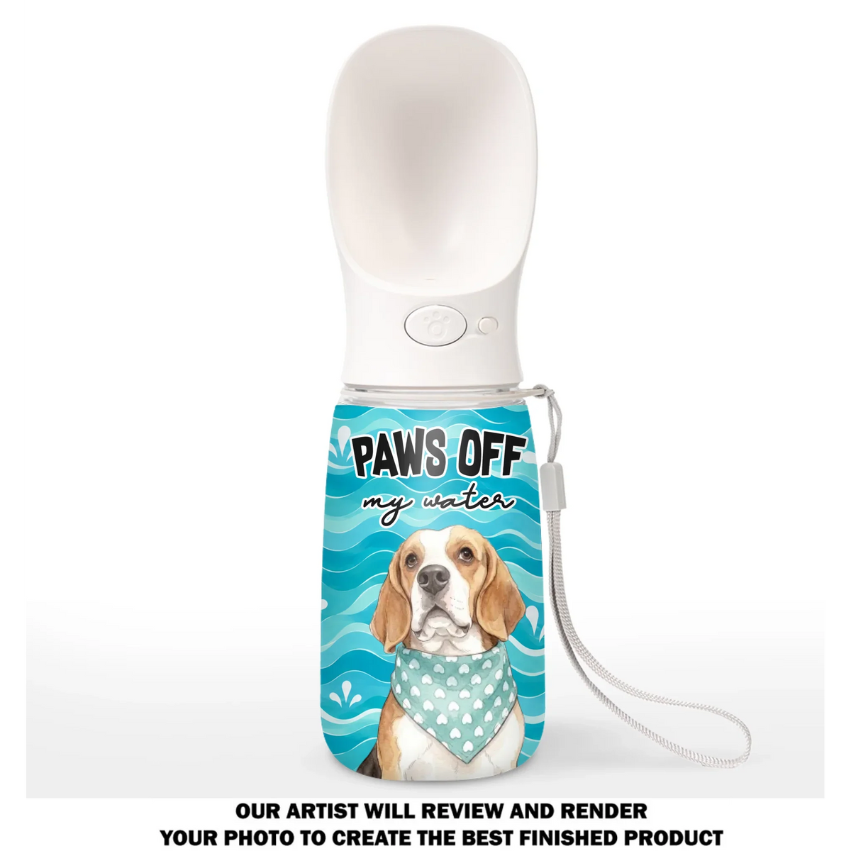 Paws Off - Personalized Pet Water Bottle With Drinking Feeder