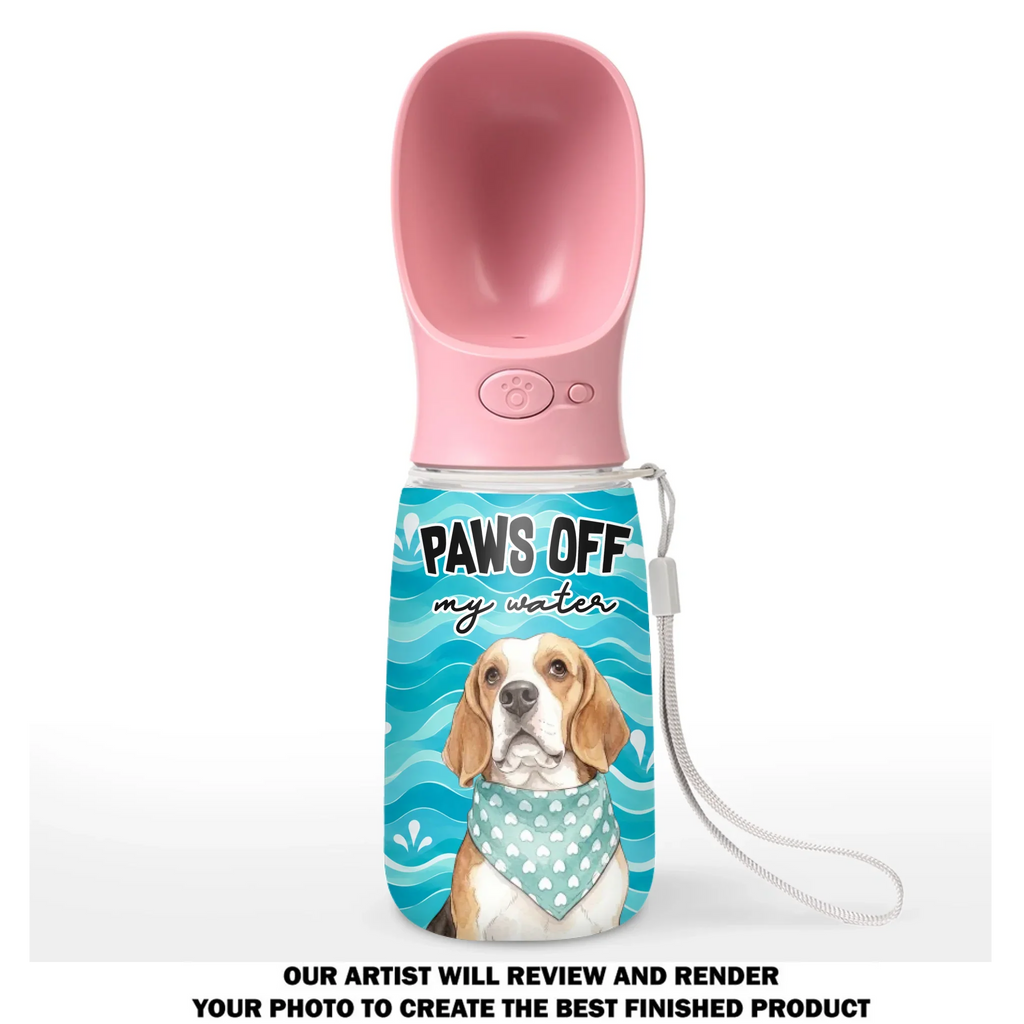 Paws Off - Personalized Pet Water Bottle With Drinking Feeder