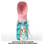Paws Off - Personalized Pet Water Bottle With Drinking Feeder